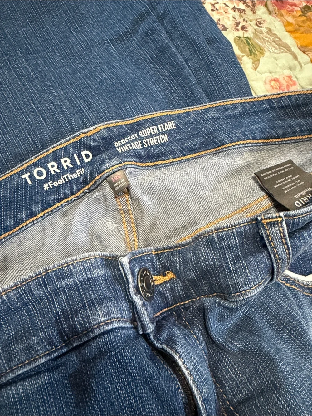 torrid Blue Distressed Wide-Leg Jeans